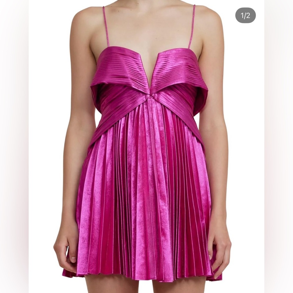 Acler Finnegan Pleated Mini Dress